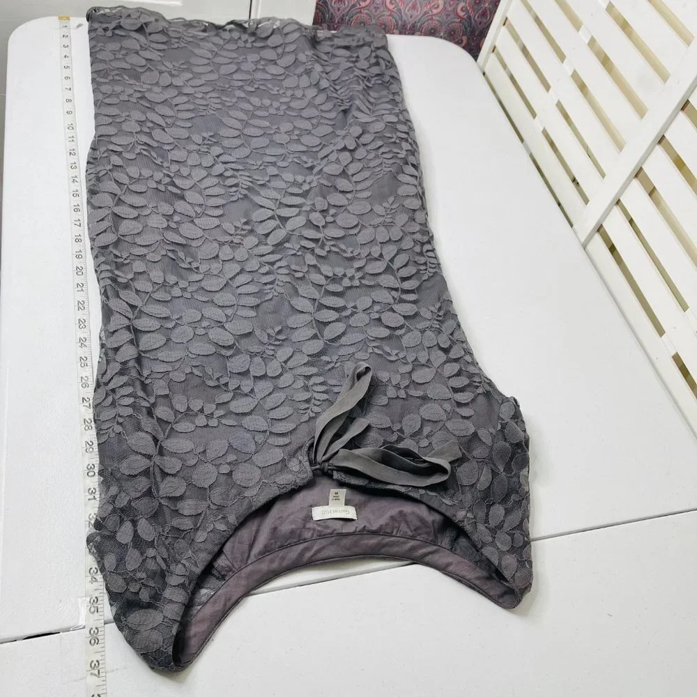 Garnet‎ Hill Women's Bohème Easy Lace Dress Size 4 In Color Gray 3/4 Sleeves